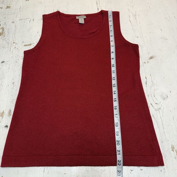 Chicos Vest Top 0 Medium Small Burgundy Red Sleeveless Shirt Stretch Knit - Picture 7 of 7